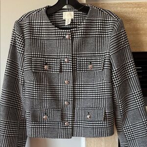 H&M Monochrome Houndstooth Blazer